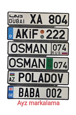 Dekor Plaka, Isimli Plaka, Cam Önü Plakası, Aksesuar Plaka, Beyaz Zemin Siyah Yazı, Lipa Nomre ürün fotoğrafı