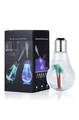 PRO Ampül Şekilli Oda/hava Nemlendirici Usb Su Hazneli Sıcak Soğuk Buharlı 7 Led Işıklı Gece Lambası ürün fotoğrafı