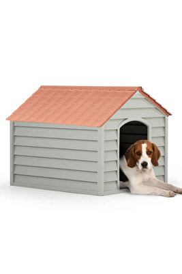 Plastik Pet Kulübesi Dış Mekan Suya Dayanıklı Kahve Köpek ürün fotoğrafı