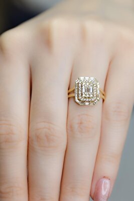 Altın Baget Yüzük ürün fotoğrafı