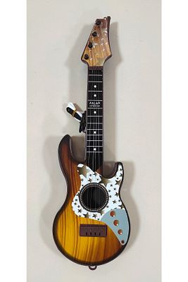 4 Telli Kahverengi Elektro Oyuncak Gitar 23 Nisan Gösterisi Çocuk Gitarı Akort Edilebilir 50 Cm. ürün fotoğrafı