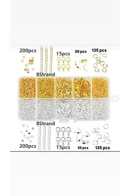 800 Pcs Gold Ve Gümüş Kolye Bileklik Takı Yapım Seti ürün fotoğrafı