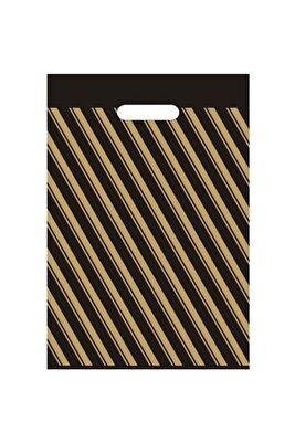 Poşeti 2 Numara 26x38 50 Adet Diagonel Çizgili Siyah ürün fotoğrafı