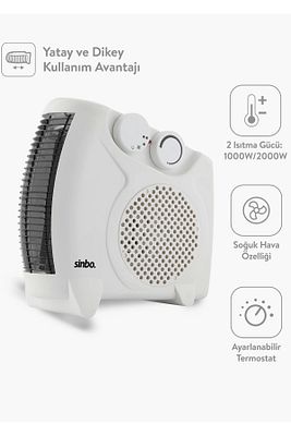 Fanlı Isıtıcı 2000w sıcak - Soğuk Ve Yatay - Dikey Kullanıma Uygun Sfh-6940 ürün fotoğrafı