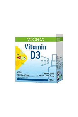 Vitamin D3 For Kids 400 IU Sprey &amp; Damla 20 Ml ürün fotoğrafı