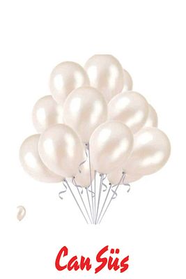 Beyaz Metalik Balon 5'li ürün fotoğrafı