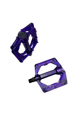 BİSİKLET PLATFORM PEDAL ÇİVİLİ TRANSPARAN MOR ŞEFFAF ürün fotoğrafı