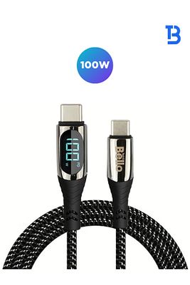 TYPE-C TYPE-C Göstergeli Örgülü Hızlı Şarj Data Kablosu 100W 1.2m BA-03 100w ürün fotoğrafı