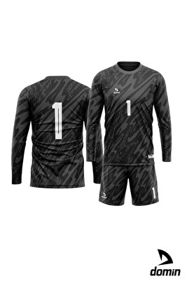 Uzun Kol Siyah Kamuflaj Desenli Kaleci Forması Futbol Forması Maç Forma Ve Şort Seti ürün fotoğrafı