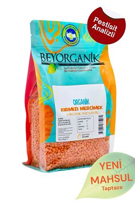 Organik Kırmızı Mercimek 500gr (PESTİSİT VE AFLATOKSİN ANALİZLİ) ürün fotoğrafı