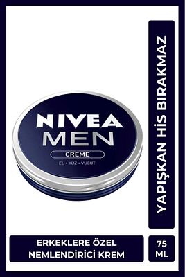 MEN Erkek Creme 75ml, Yoğun Nemlendirici, Yağlı ve Yapışkan His Bırakmaz, Hızlı Emilir, El Vücut Yüz ürün fotoğrafı