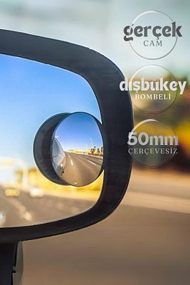 Gerçek Cam Kör Nokta Aynası Park Aynası 360 Derece 3m Foam Yapıştırıcılı Hareketli 2 Adet ürün fotoğrafı
