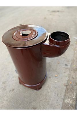 Yükseklik 60 Cm Çap 30 Cm Emaye Yuvarlak Kovalı Uyuyan Soba Odun Kömür Sobası ürün fotoğrafı