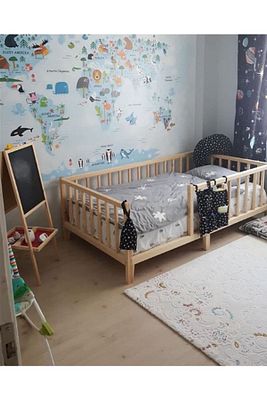Yatak 120x200 Doğal Ahşap Çocuk Yatak Karyola ürün fotoğrafı