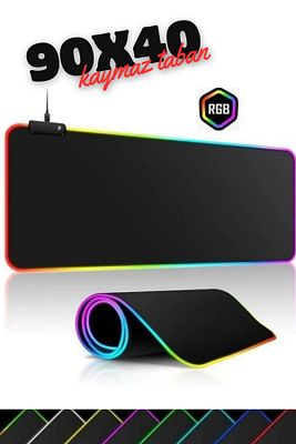 90x40 Rgb Mouse Pad Led Işıklı Speed Yüzey Su Geçirmez Gamepad Baskısız Siyah Renk Gaming Mousepad ürün fotoğrafı