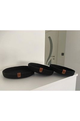 Siyah Üçlü Ince Dekoratif Kutu,saklama Kutusu,banyo Aksesuarı ürün fotoğrafı