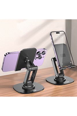 Masa Üstü Tablet ve Telefon Tutucu Stand 3 Kademeli 360 Derece Döndürülebilir ürün fotoğrafı