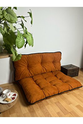 Yer Minderi – Siyah Biyeli, Konforlu Ve Şık Tasarım Turuncu Bahçe Ve Palet Yer Minderi ürün fotoğrafı