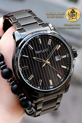 Erkek Siyah Takvimli Çelik Kol Saati 178021 ürün fotoğrafı