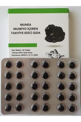 %100 Saf Mumiyo 30'lu Tablet Kırgızistan'dan İthal Shilajit ürün fotoğrafı