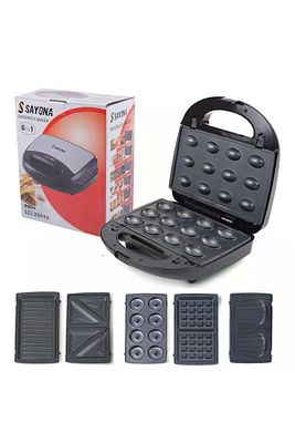 6 Sı 1 Arada Tost Makinası, Donut, Waffle, Ceviz Kurabiye, Sandviç Aparatlı Makina ürün fotoğrafı