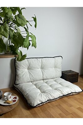 Yer Minderi – Siyah Biyeli, Konforlu Ve Şık Tasarım Bahçe Ve Palet Yer Minderi Krem ürün fotoğrafı