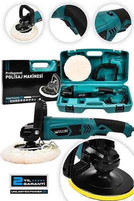 Kimmer Plus 180 Mm Devir Ayarlı Polisaj Makinesi 6 Kademeli Pasta Cila Kiti 1300 Watt ürün fotoğrafı