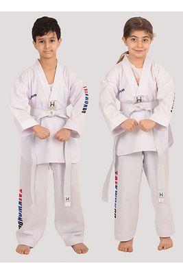 Taekwondo/Tekvando Acemi Elbise Kıyafeti (Dobok) Beyaz Yaka Unisex ürün fotoğrafı