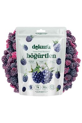 Böğürtlen Kuru Meyve Cipsi - Dondurularak Kurutulmuş Freeze Dried Çıtır Böğürtlen ürün fotoğrafı