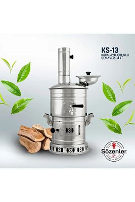 Demlikli Krom Ayrılabilir Odun Ve Mangal Kömürlü 4,5 Lt Semaver Ydkrlmb05 05 ürün fotoğrafı