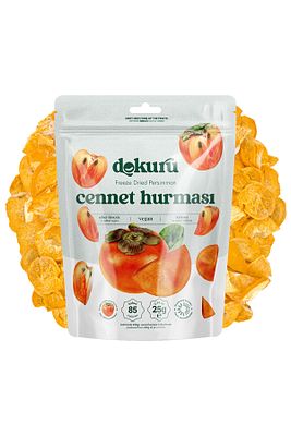 Cennet Hurması Kuru Meyve Cipsi - Dondurularak Kurutulmuş Freeze Dried Çıtır Trabzon Hurması ürün fotoğrafı