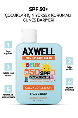 Kids Sun Cream Çocuk Güneş Kremi Çok Yüksek Koruma Spf 50 100ml ürün fotoğrafı