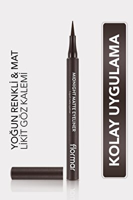 Mat Likit Kalem Eyeliner (KAHVE) - Midnight Matte Eyeliner - 002 Brown - 8690604641659 ürün fotoğrafı