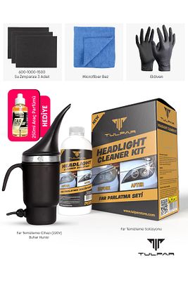 Buharlı Far Temizleme Far Parlatma Avantajlı Set Paket (HEADLIGHT CLEANER KIT) ürün fotoğrafı