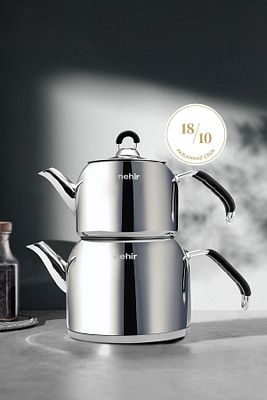 Modern Maxi Büyük Boy Paslanmaz Çelik 1.6-2.5 Lt. Çaydanlık Takımı ürün fotoğrafı