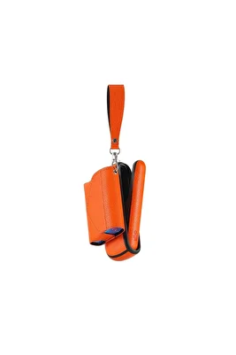 Sigara Saklama Çantası Aksesuarları Ile Iqos Iluma Için Kapı Kapağı Ile Renkli Pu Deri Kılıf Orange ürün fotoğrafı
