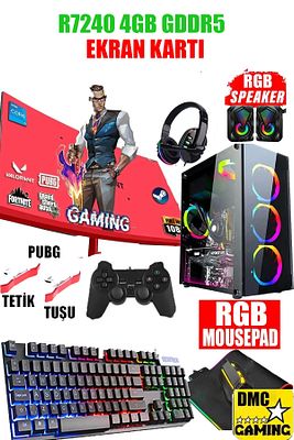 N178 (PUGB,GTA 5) I5 9400f,16gb,500gb Hdd,256gb Ssd,4gb R7240 Gddr5,24''oyuncu Masaüstü Bilgisayar ürün fotoğrafı