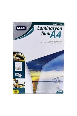 7706 Laminasyon Filmi Parlak A4 125 Mıc 100 Lü ürün fotoğrafı