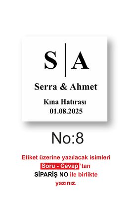 Kişiye Özel Kına-nişan-söz-nikah-düğün Etiketi-özel Kesim Beyaz Ve Şeffaf Sticker 3,5x3,5 51 Adet ürün fotoğrafı