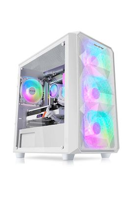 Beyaz Ice Drill 4 RGB Fanlı Mesh Panel ATX PC Gaming Bilgisayar Oyuncu Kasası ürün fotoğrafı