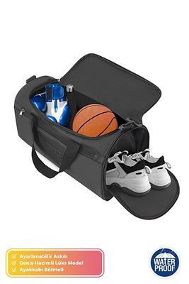 Orijinal Unisex Önü Cepli Ayakkabı Bölmeli Geniş Hacimli Seyahat Antrenman Gym Fitness Spor Çantası ürün fotoğrafı