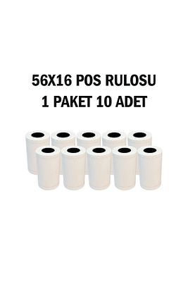 56x16 Termal Pos Rulosu 1 Paket 10 Adet ürün fotoğrafı