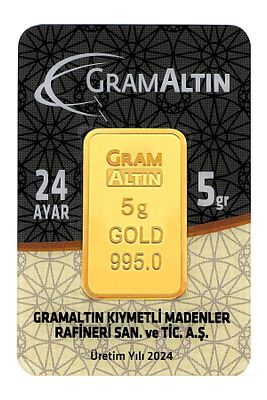 5 Gram Külçe Gram Altın 24 Ayar K000002 ürün fotoğrafı