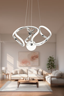 Oscar Krom Modern Sarkıt Led Avize Beyaz Işık Salon Mutfak Oda Hol Ledli Avize ürün fotoğrafı