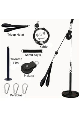 Makara Kablo Fitness Seti Triceps - Biceps - Sırt Çekiş Çalışma İstasyonu ürün fotoğrafı