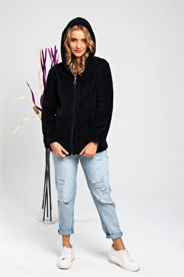 Kadın Siyah Fermuarlı Polar ürün fotoğrafı