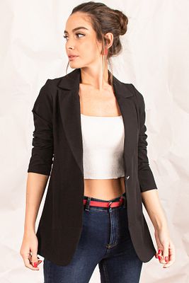 Kadın Siyah Tek Düğmeli Ceket ARM-20K001020 ürün fotoğrafı