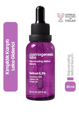 %0.3 Retinol Serum 30ml - Kırışıklık Ve Leke Karşıtı Canlandırıcı Sıkılaştırıcı Vegan (%10 SKUALEN) ürün fotoğrafı