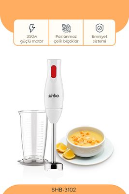 SHB 3102 El blenderi 350 W Beyaz ürün fotoğrafı