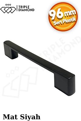 96mm -128mm Siyah Çekmece Kulpları Dolap Mobilya Kulp Plastik Sert Polimer Kulpu 1 Adet ürün fotoğrafı